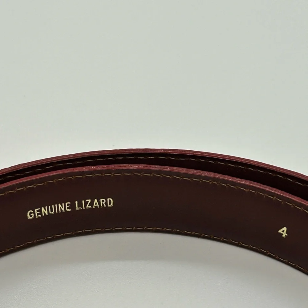 Barry Kieselstein-Cord Vintage Skinny Red Lizard Belt Strap 4 NEW CONDITION - Picture 10 of 10